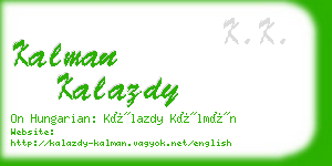 kalman kalazdy business card